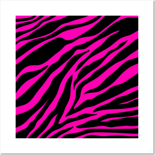 pink zebra Posters and Art